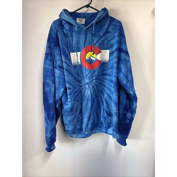 Colorado State Flag Tye Dye Co. The Centennial State Mountains Unisex Hoodie XL - Picture 1 of 5